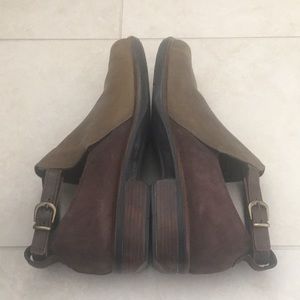 Naot shoes/booties, Velcro ankle strap, green/brown, size 39